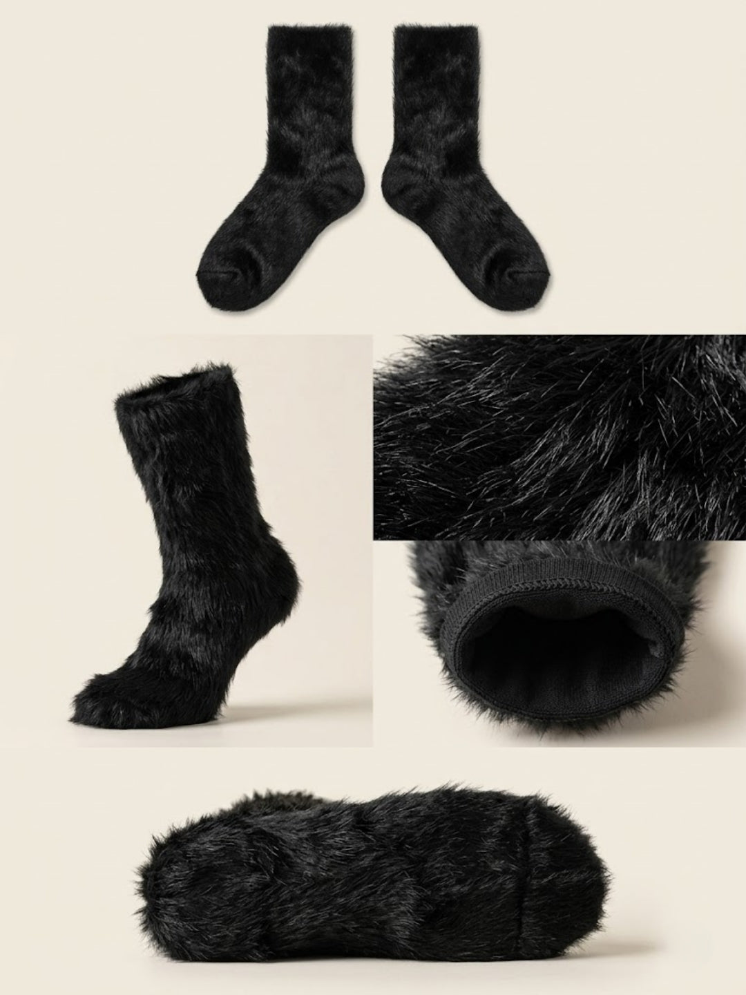 Cdeck Women’s Soft & Warm Fuzzy Socks | Cozy Thick Plush Winter Socks for Women | Black