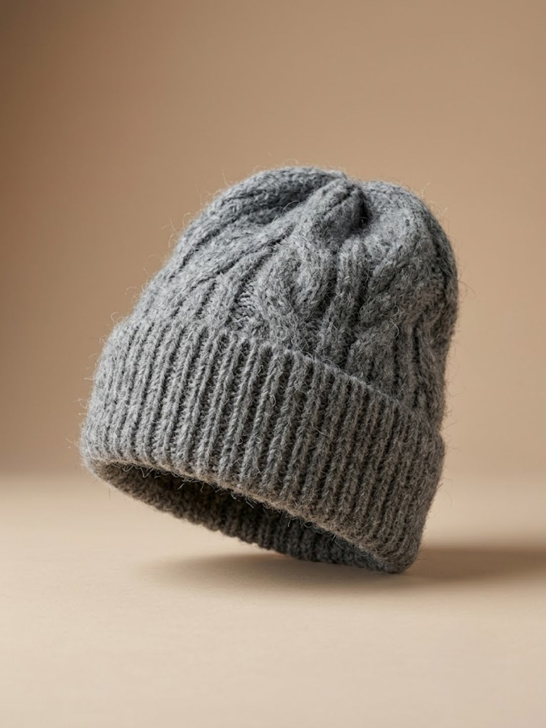 Cdeck Women Woolen Cap | Soft Knitted Winter Beanie for Women | Warm & Stylish Winter Wear | Free Size| Grey