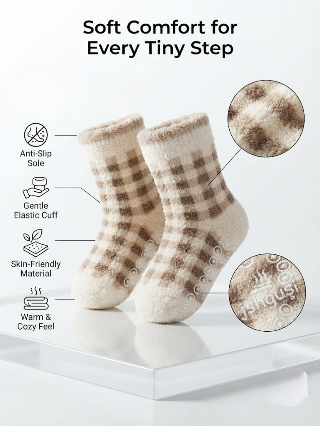Cdeck Kids Winter Woolen Socks | Rabbit Hair Wool Soft Warm Stretchable Socks for Boys & Girls | 0–4 Years | Pack of 3 | Multicolor