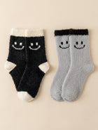 Cdeck Women’s Fuzzy Socks Combo | Soft & Warm Winter Socks with Cute Design | Black & Grey | Free Size