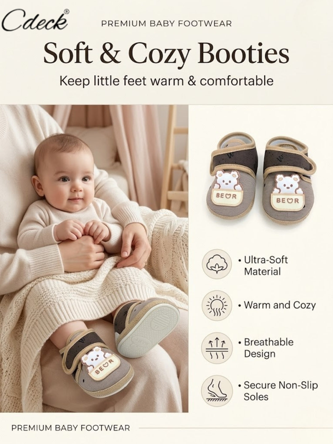 Cdeck Kids Summer Booties | Lightweight, Breathable & Comfortable Baby Shoes | 3-18 months
