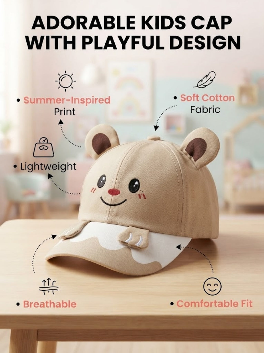 Cdeck Kids Cotton Cap for Boys & Girls