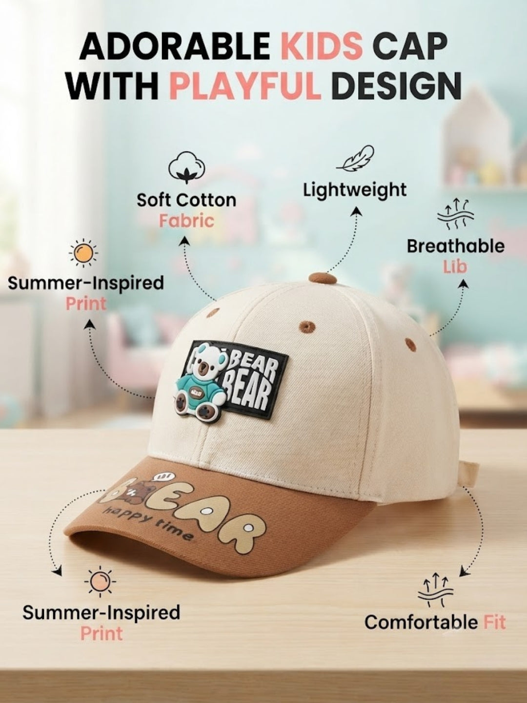Cdeck Kids Cotton Cap for Boys & Girls