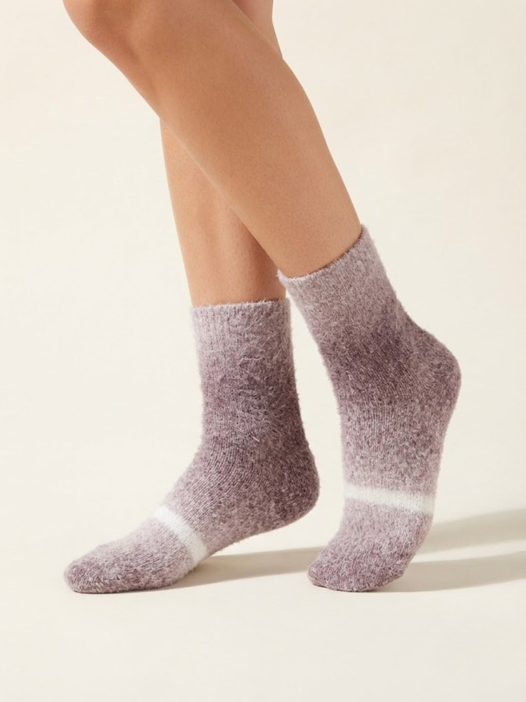 Cdeck Unisex Fuzzy Winter Socks Combo |  Soft Warm Plush Socks for Men & Women | Cozy Winter Socks | Free Size | Brown & Pink