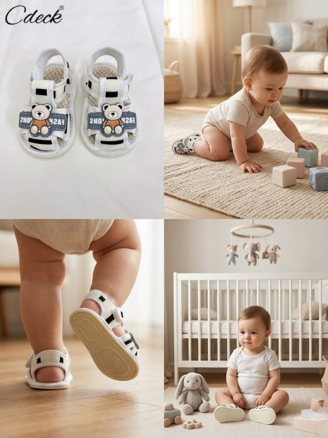 Cdeck Baby Summer Sandals | Lightweight & Comfortable Footwear for Kids | 3-18 months