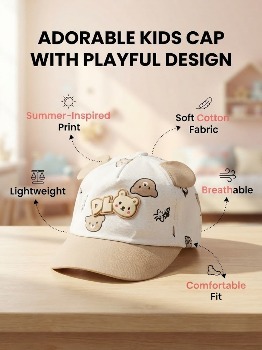 Cdeck Kids Cotton Cap for Boys & Girls
