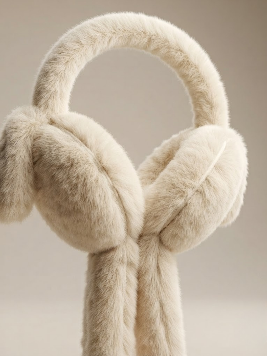 Cdeck Plush Furry Earmuffs for Girls & Women, Soft Warm Winter Earmuffs with Long Hanging Ear Covers, Free Size