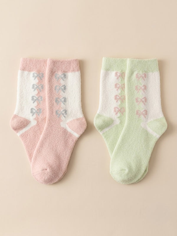 Cdeck Women Premium Hair Wool Socks Combo | Soft Warm Fuzzy Winter Socks | Pink & Light Green | Free Size