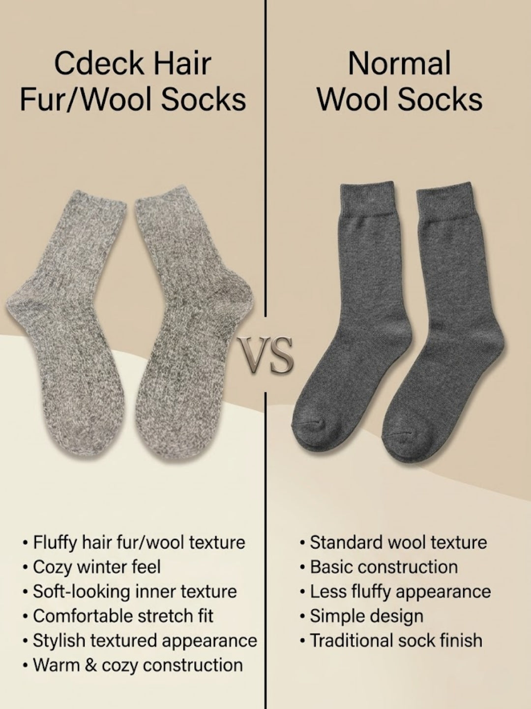 Cdeck Women’s Premium Fuzzy Socks – Soft Warm Winter Socks | Free Size | Grey