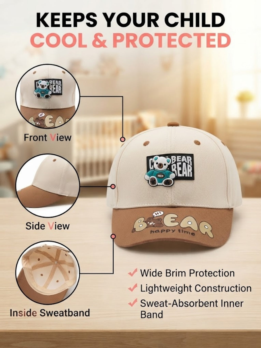 Cdeck Kids Cotton Cap for Boys & Girls
