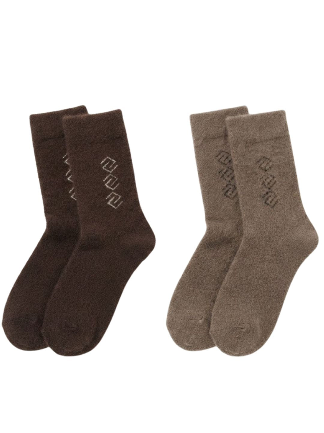 Cdeck Men’s Hair Wool Winter Socks | Soft, Warm & Comfortable | Brown & Beige Combo | Free Size