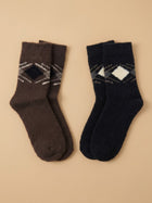 Cdeck Men’s Premium Hair Wool Winter Socks Combo | 2 Pairs | Soft, Fuzzy, Warm & Comfortable | Brown & Black| Free Size