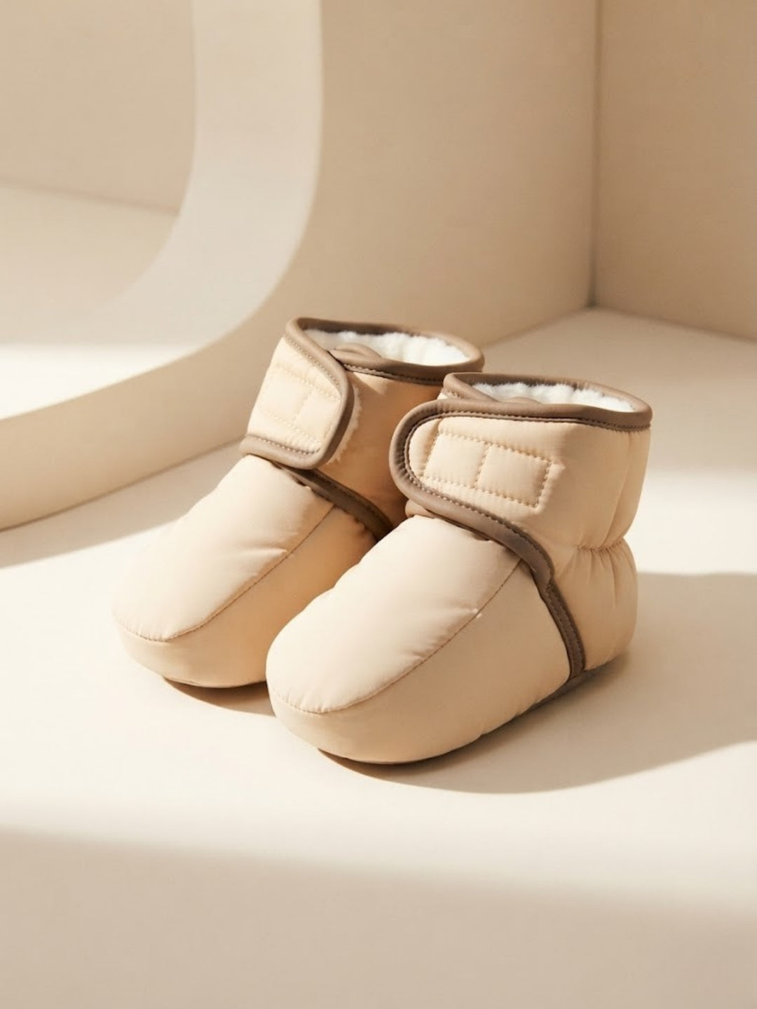 Cdeck Baby Winter Fleece Booties for Boys & Girls, Soft Warm Booties with Adjustable Strap, 3-9 Months