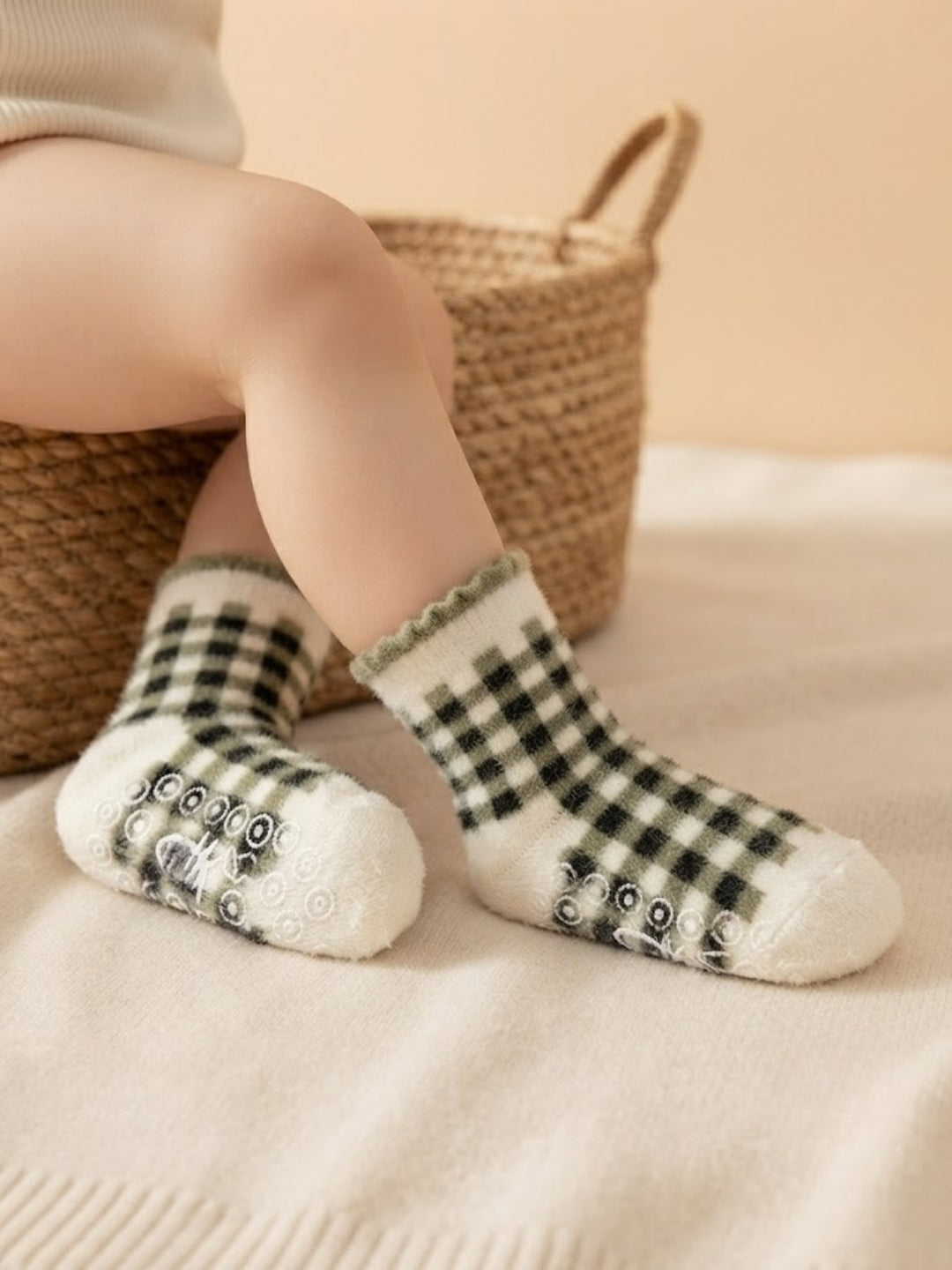 Cdeck Kids Soft Winter Socks | Rabbit Hair Wool Warm Stretchable Socks for Boys & Girls | 0–4 Years | Pack of 3 | Multicolor