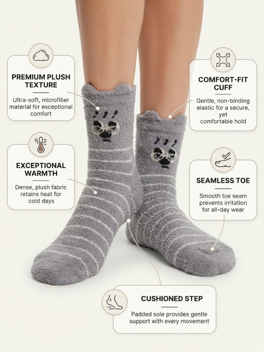 Cdeck Rabbit Hair Wool Socks for Women – Soft Fuzzy Warm Winter Cozy Socks