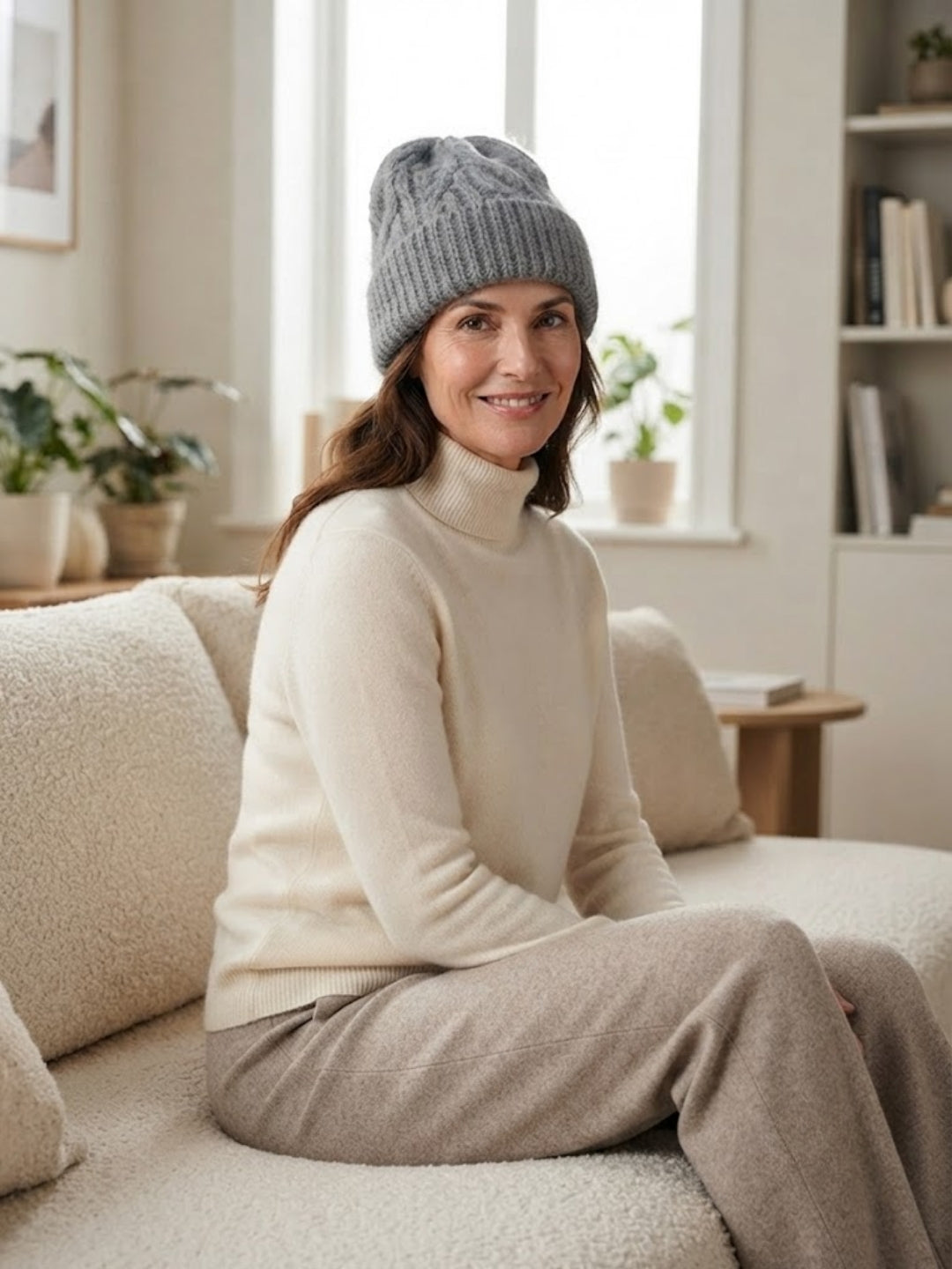 Cdeck Women Woolen Cap | Soft Knitted Winter Beanie for Women | Warm & Stylish Winter Wear | Free Size| Grey
