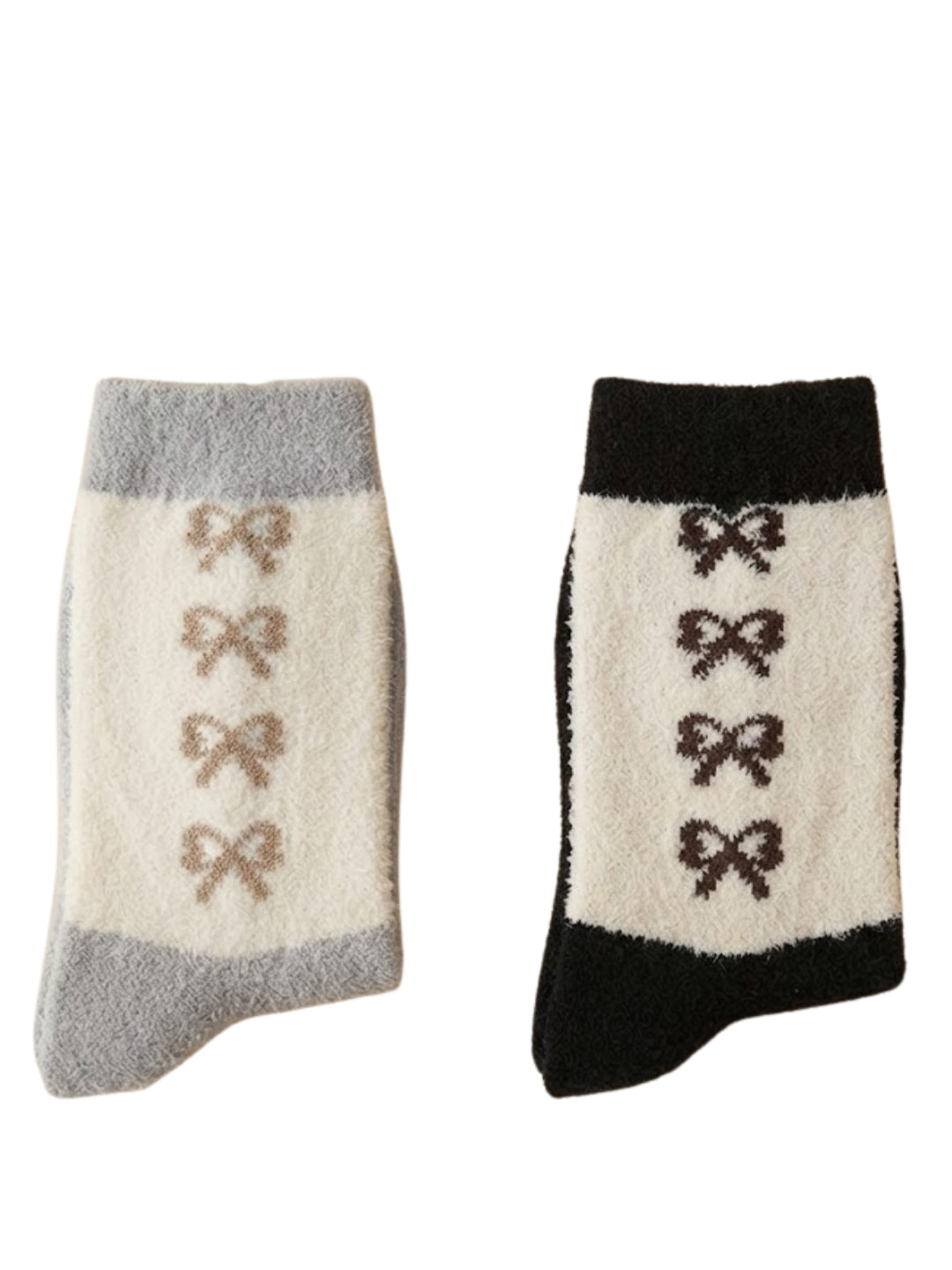 Cdeck Women Premium Hair Wool Socks Combo | Soft Warm Fuzzy Winter Socks | Grey & Black | Free Size