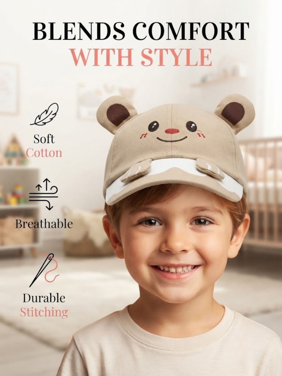 Cdeck Kids Cotton Cap for Boys & Girls