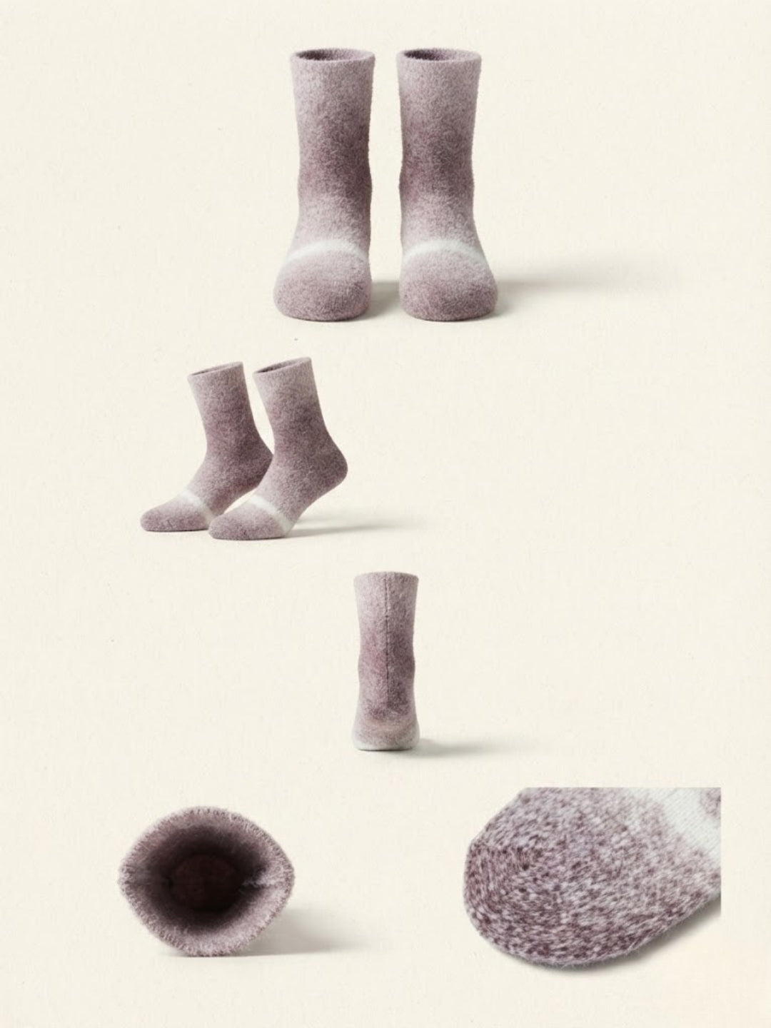 Cdeck Unisex Premium Fuzzy Winter Socks | Soft Warm Plush Socks for Men & Women | Cozy Comfortable Socks | Free Size | Mauve Grey