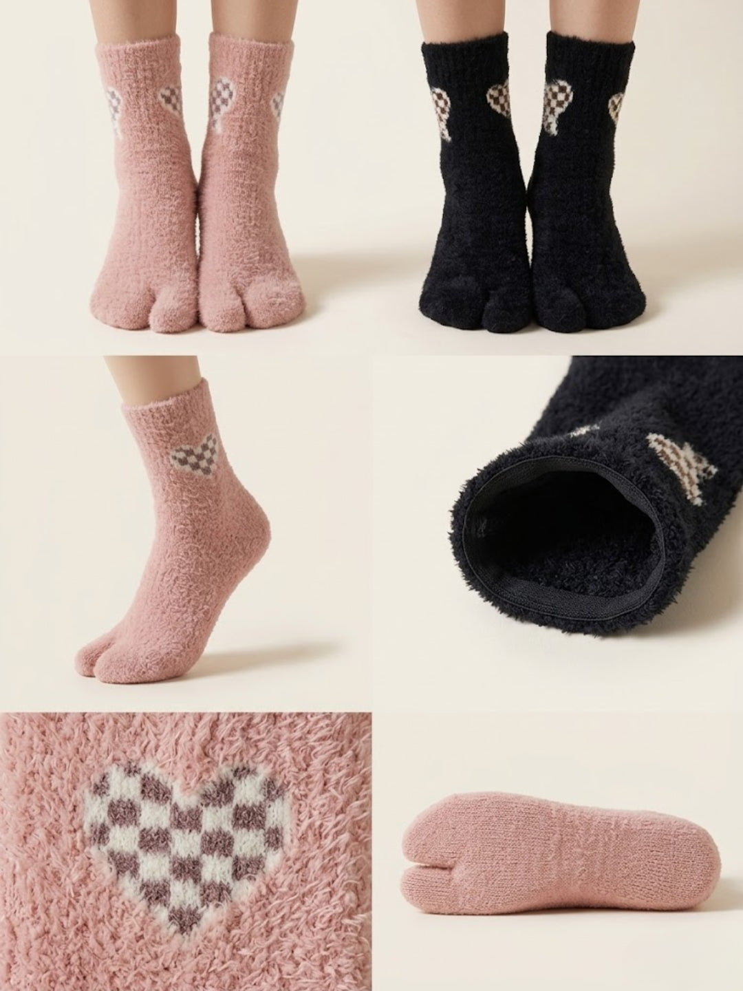 Cdeck Women’s Premium Fuzzy Socks – Cute Bunny Design | Warm Winter Socks | Free Size | Pink & Black Combo