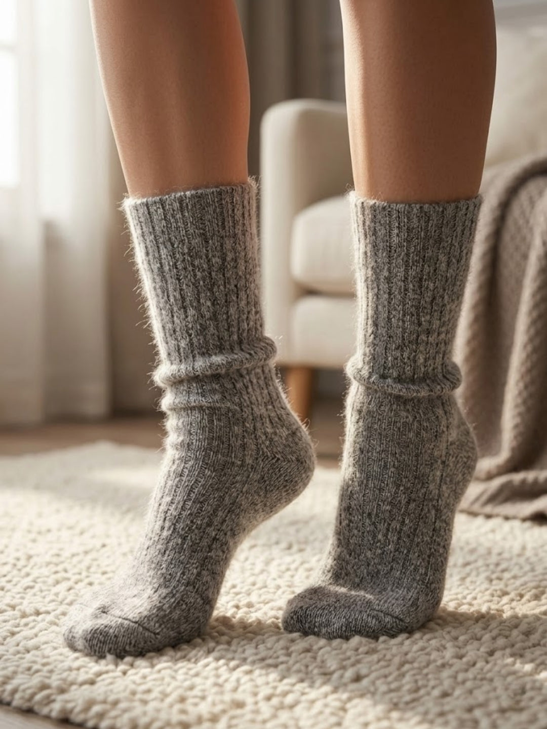 Cdeck Women’s Premium Fuzzy Socks – Soft Warm Winter Socks | Free Size | Grey
