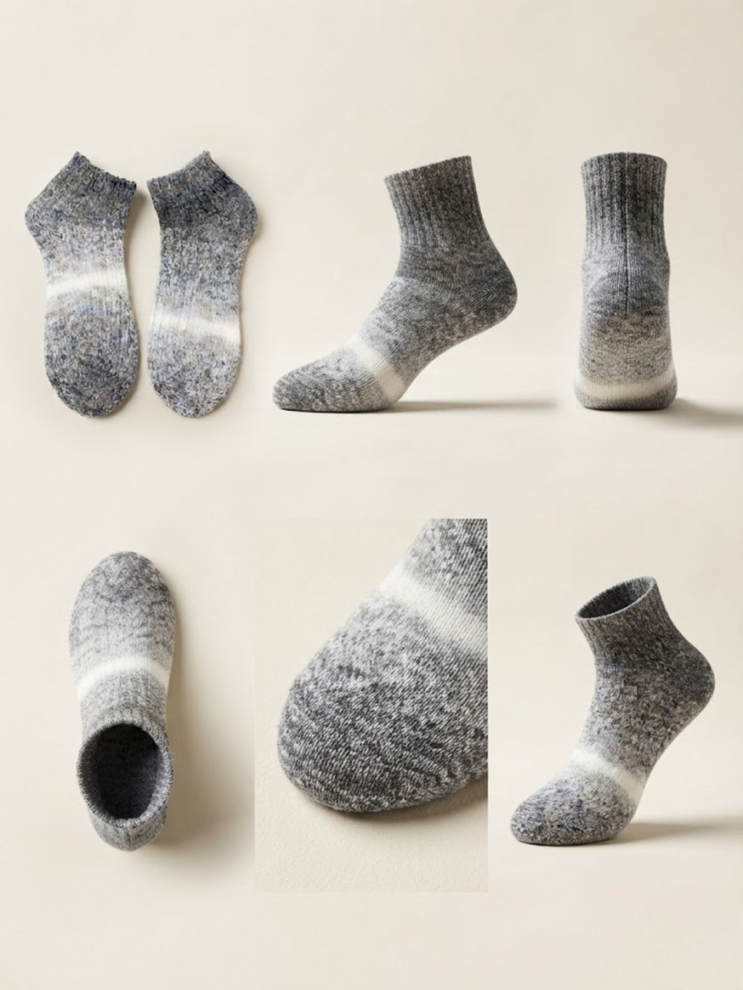 Cdeck Women’s Premium Rabbit Hair Wool Ankle Socks – Soft Warm Cozy Gradient Winter Socks