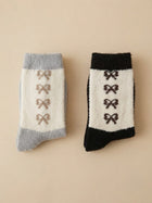 Cdeck Women Premium Hair Wool Socks Combo | Soft Warm Fuzzy Winter Socks | Grey & Black | Free Size