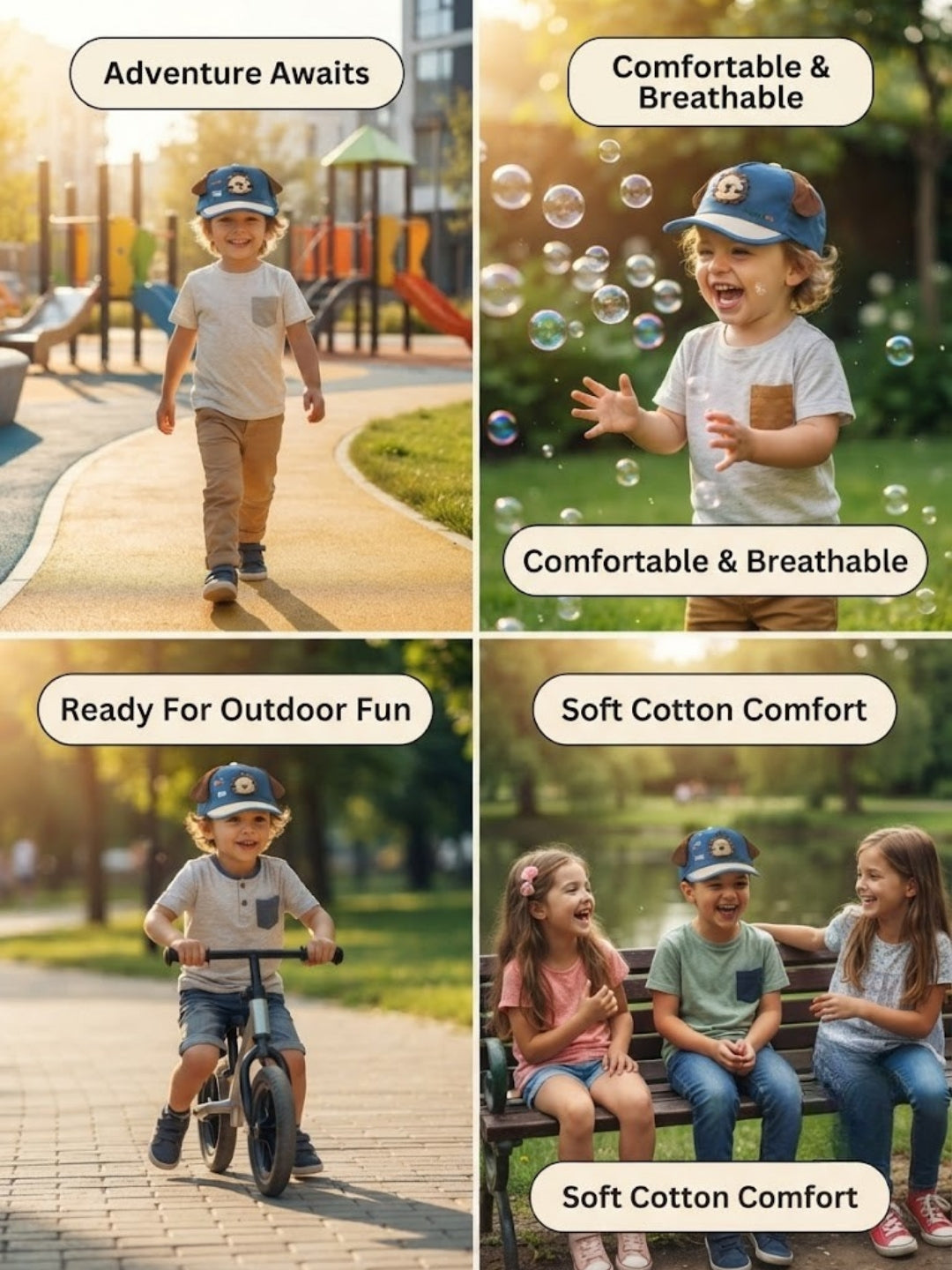 Cdeck Kids Cotton Cap for Boys & Girls
