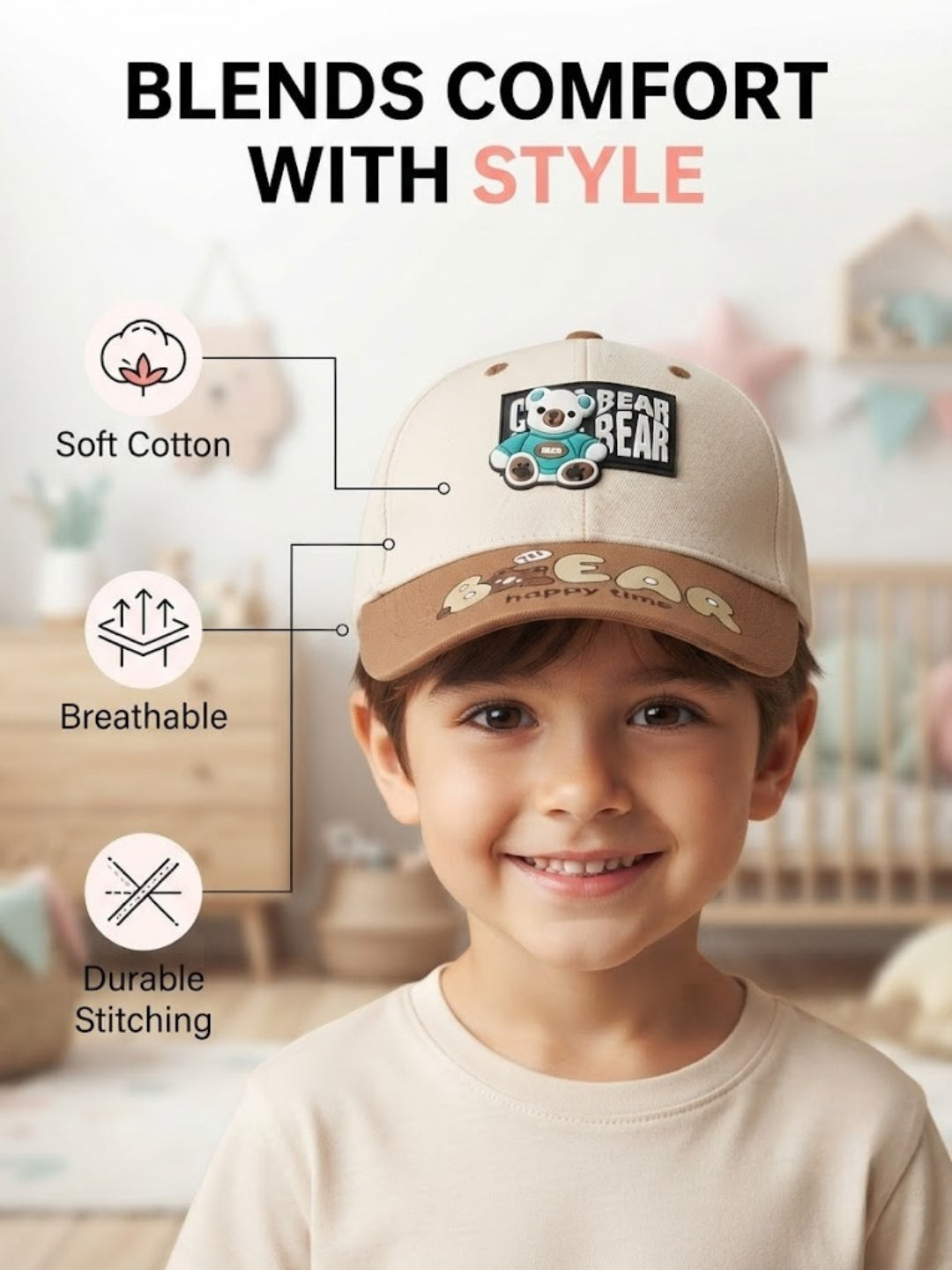 Cdeck Kids Cotton Cap for Boys & Girls