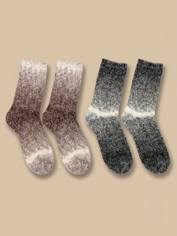 Cdeck Unisex Fuzzy Winter Socks Combo | Soft Warm Plush Socks for Men & Women | Cozy Winter Socks | Free Size | Brown & Grey