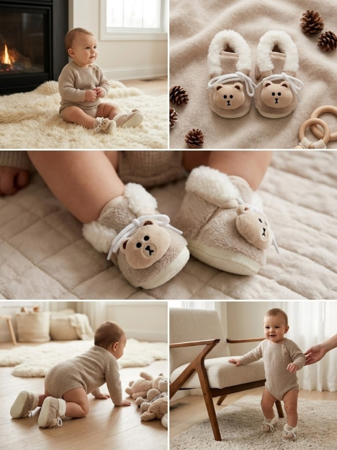 Cdeck Winter Booties for Girls & Boys | Soft, Warm & Comfortable Baby Footwear | 3–18 Months