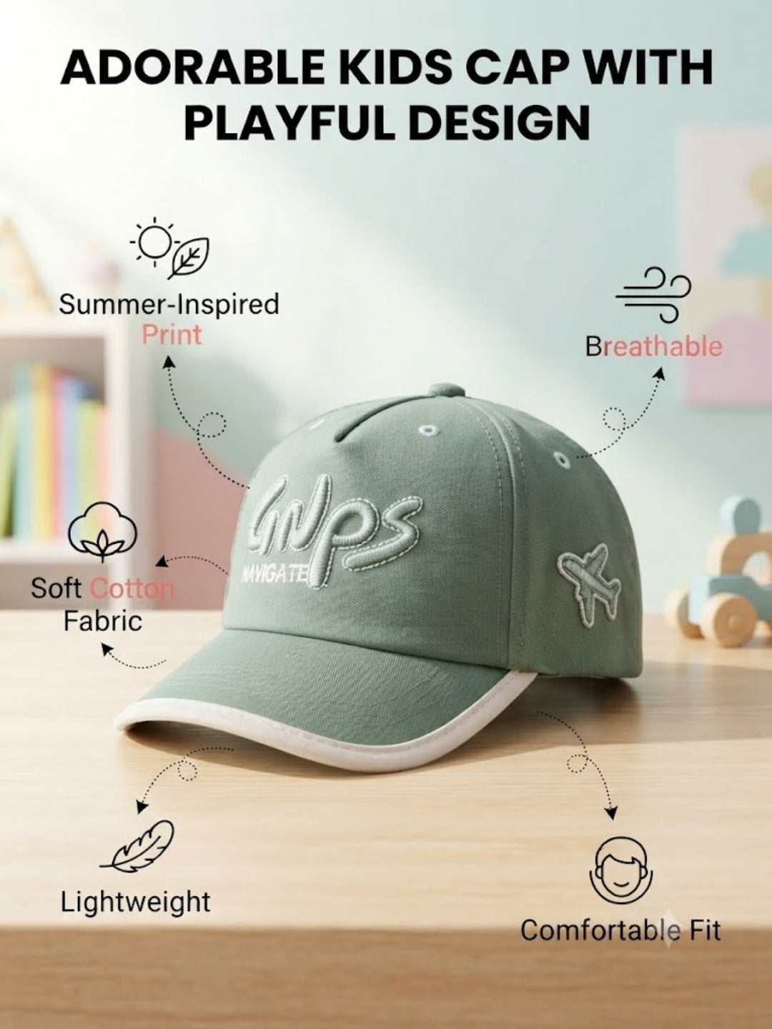 Cdeck Kids Cotton Cap for Boys & Girls