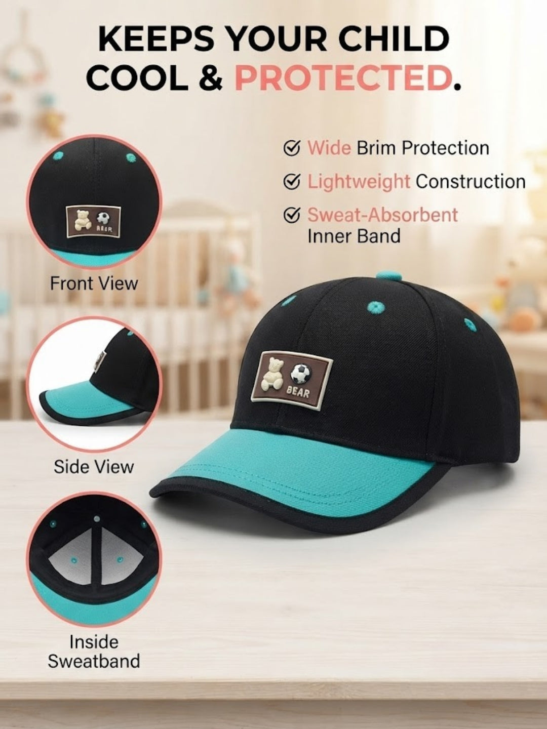 Cdeck Kids Cotton Cap for Boys & Girls
