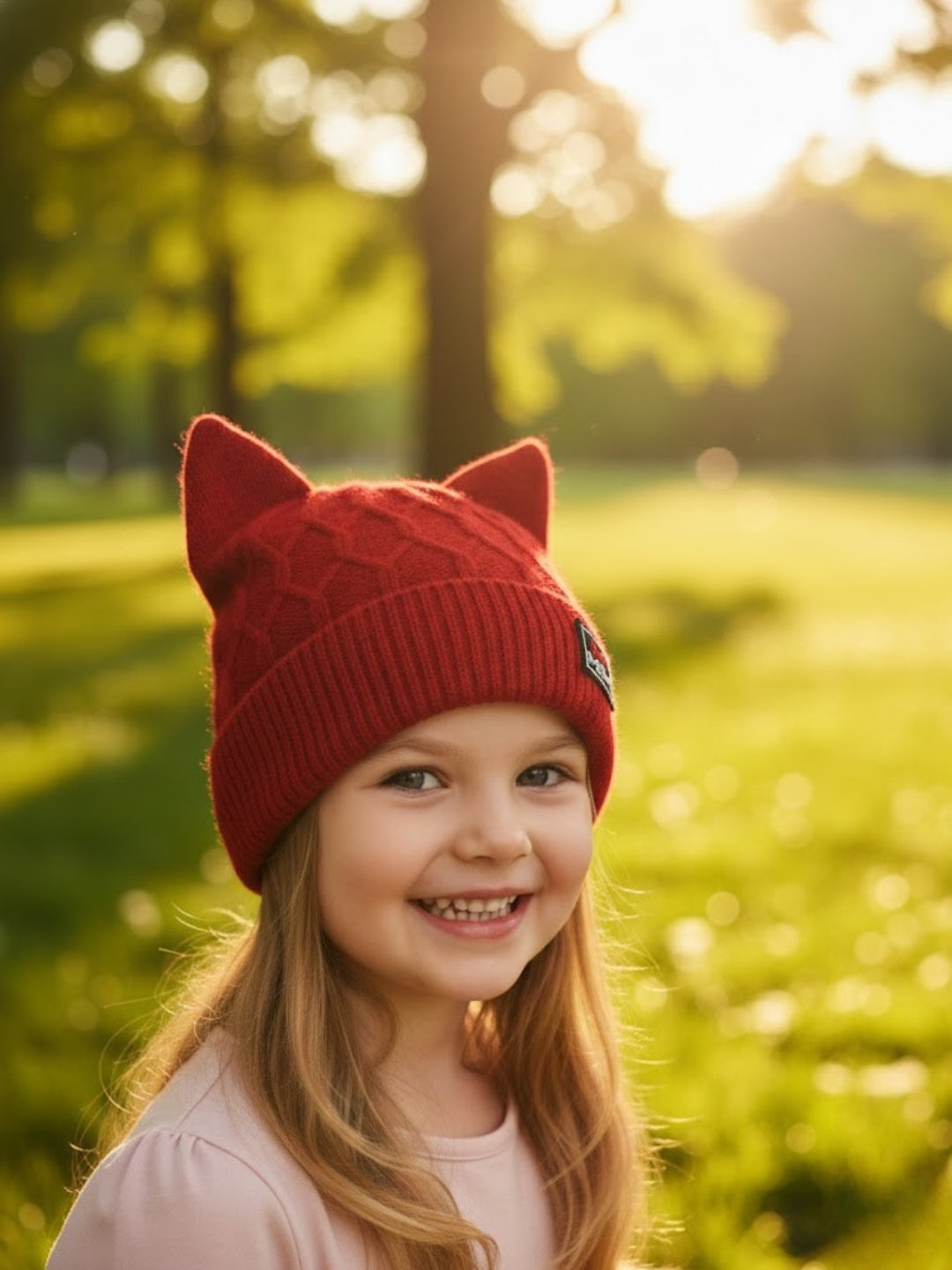 Cdeck Kids Woolen Winter Cap with Cute Cat Ear Design | Soft, Warm & Cozy Winter Wear | 2–4 Years