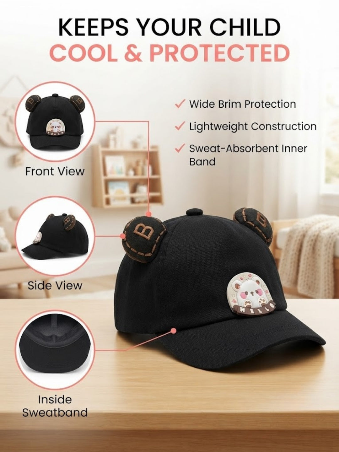 Cdeck Kids Cotton Cap for Boys & Girls