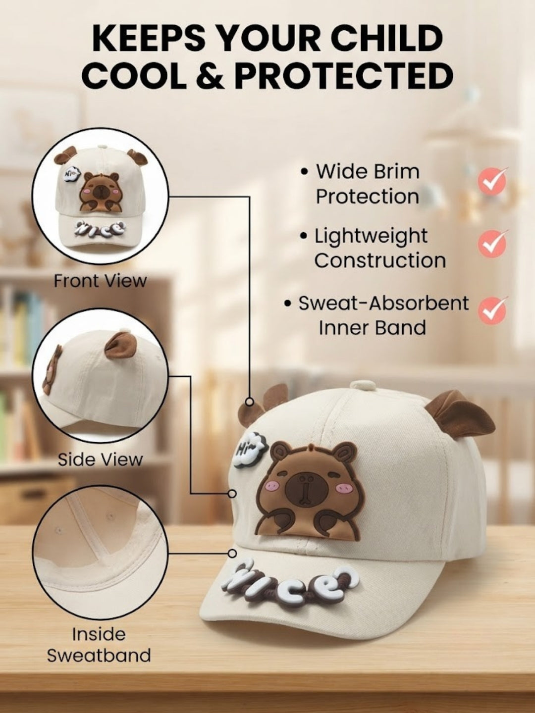 Cdeck Kids Cotton Cap for Boys & Girls
