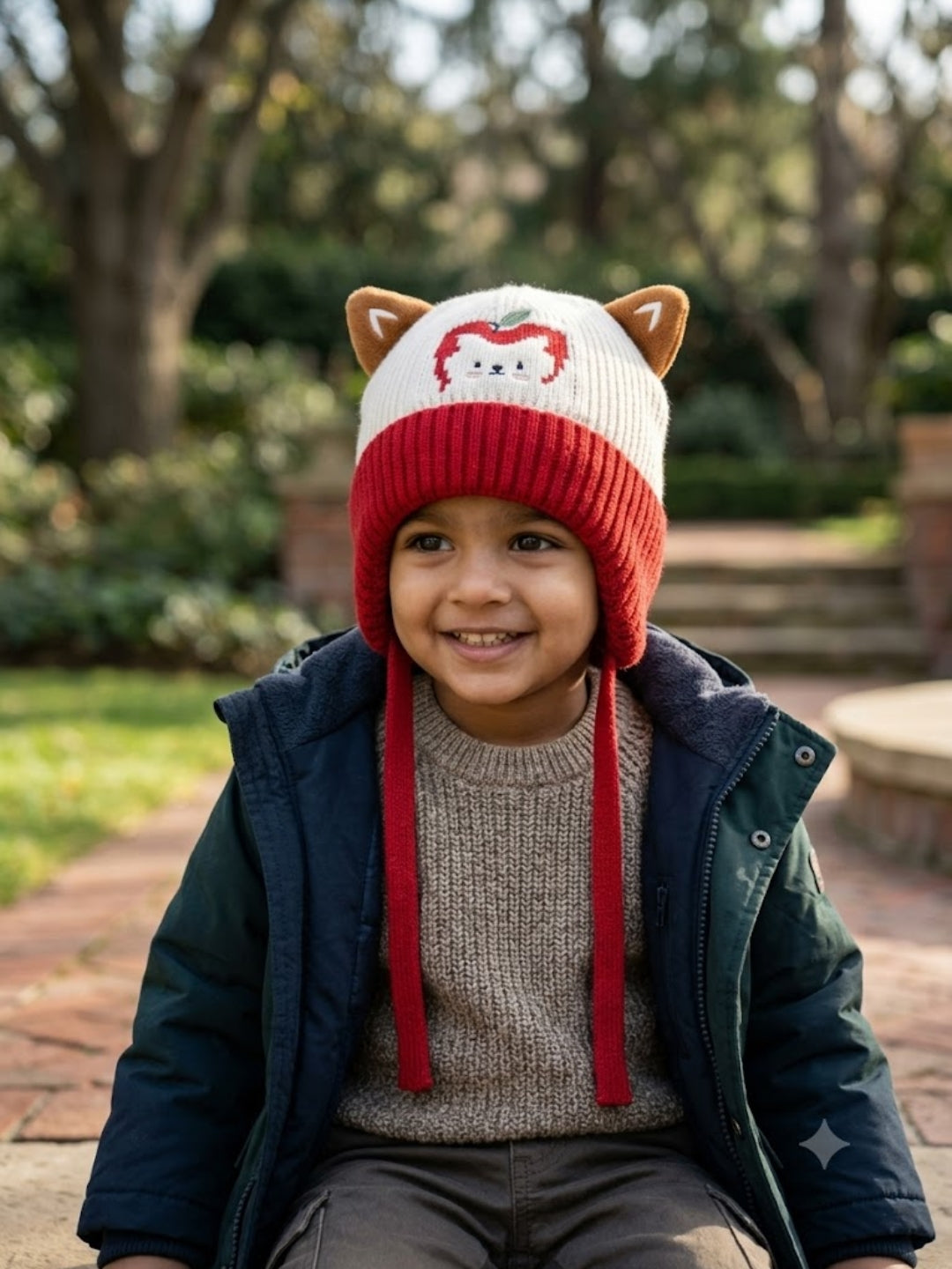 Cdeck Kids Woolen Winter Cap for Boys & Girls | Warm & Comfortable Winter Wear | 2–4 Years | Red