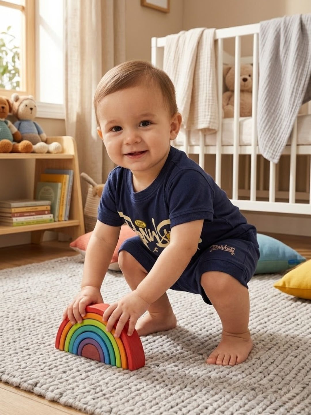 Cdeck Baby Cotton T-Shirt & Shorts Set | Half Sleeve, Soft & Comfortable Baby Wear