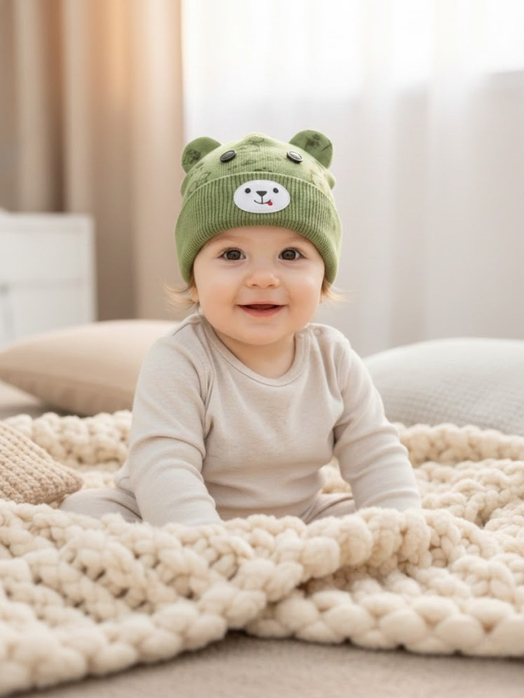 Cdeck Kids Woolen Cap for Boys & Girls | Soft, Warm & Comfortable Winter Wear | 6–18 Months