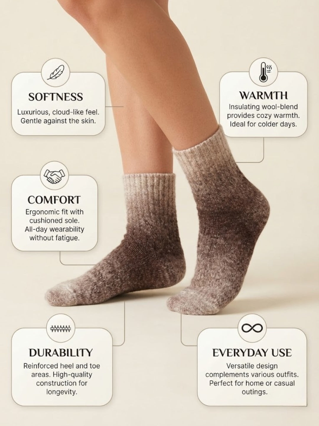 Cdeck Women's Low Cut Socks | Soft Cozy Warm Winter Ankle Socks | Comfortable Casual Everyday Socks