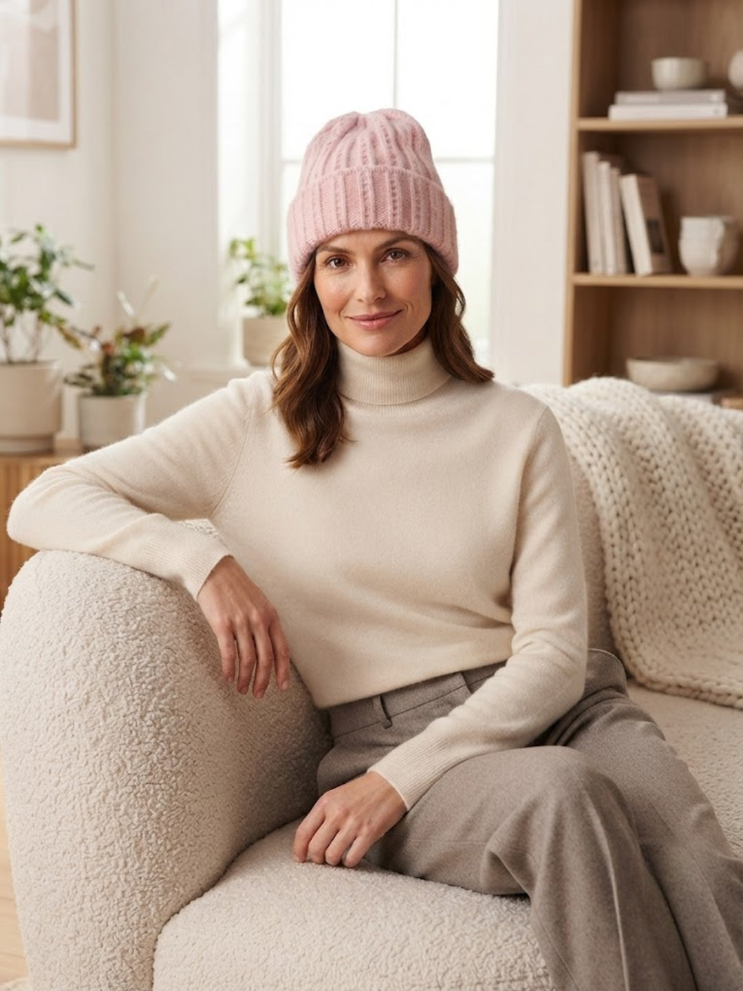 Cdeck Women Woolen Cap | Soft Knitted Winter Beanie for Women | Warm & Stylish Winter Wear | Free Size| Pink