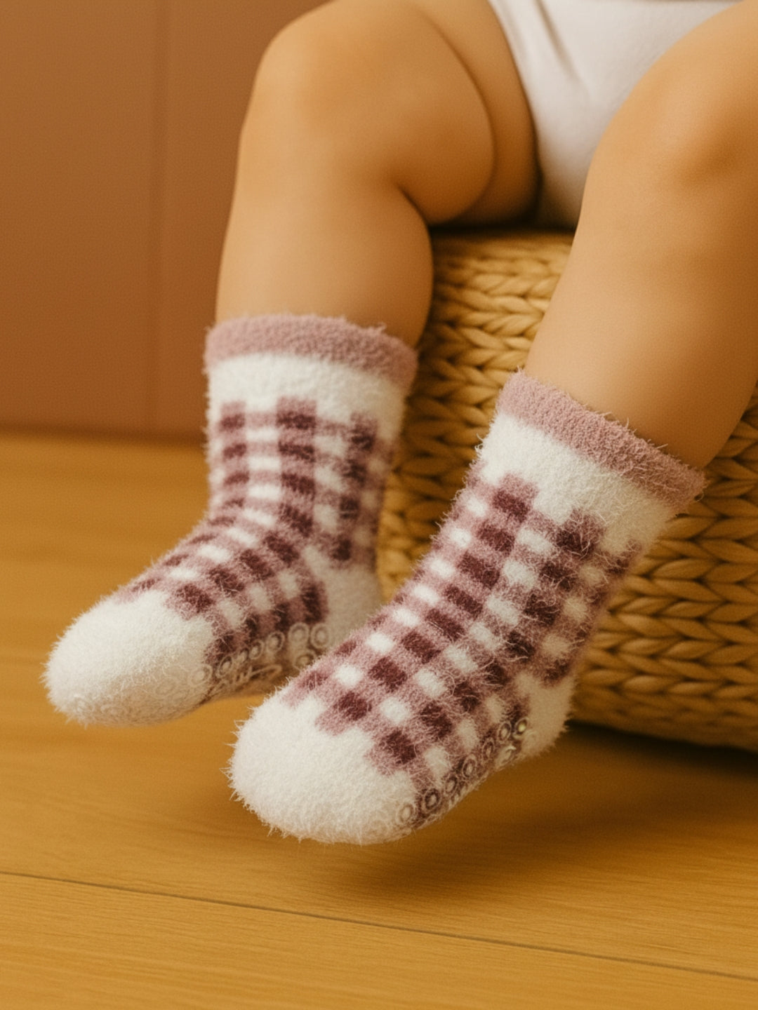 Cdeck Kids Rabbit Wool Anti-Slip Socks | Warm, Soft & Comfortable Winter Wear | 0-4 Years