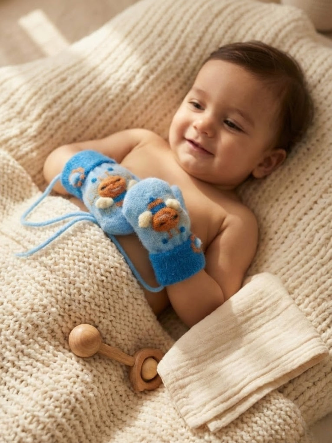Cdeck Baby Woolen Winter Gloves for Boys & Girls | Soft, Warm & Comfortable | 0–12 Months