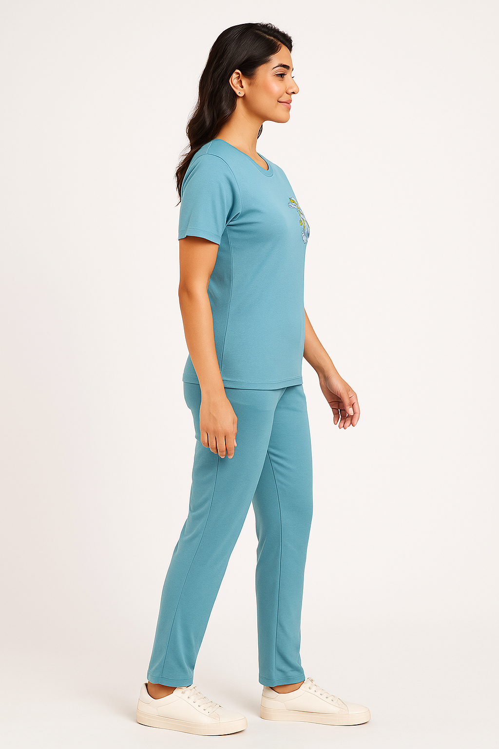 Cdeck Women’s Co-ord Set | Comfortable Printed T-Shirt & Track Pants Set | Stylish Casual Two-Piece Outfit for Women