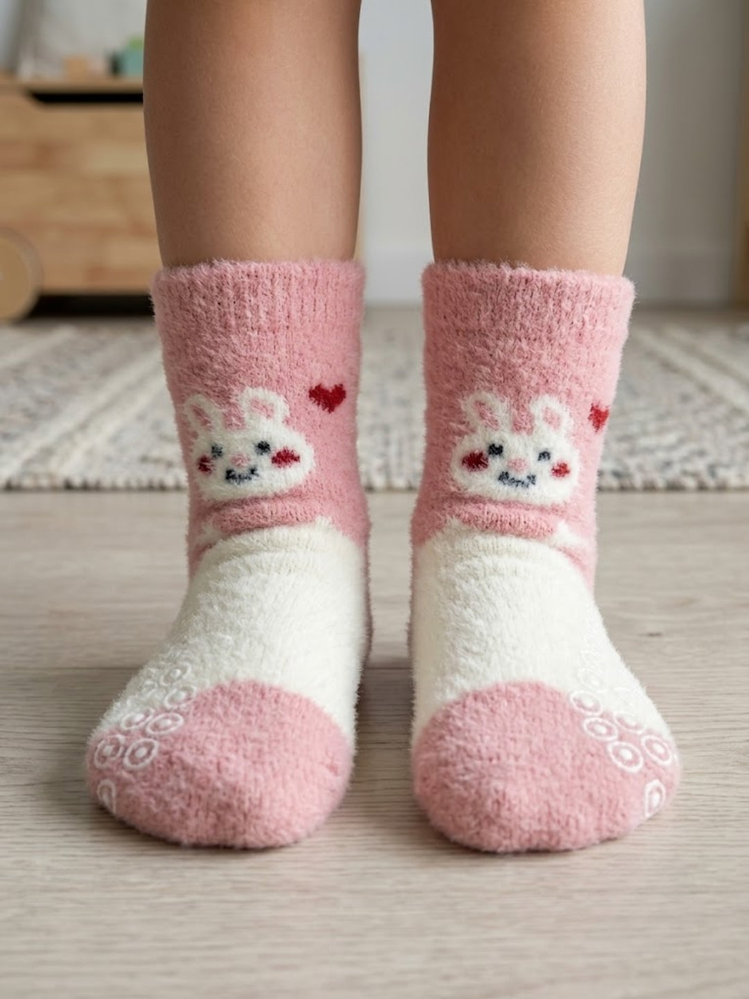 Cdeck Kids Premium Hair Wool Socks | Soft & Warm Winter Socks for Boys & Girls | 3 Pack | 0–4 Years | Pink & White