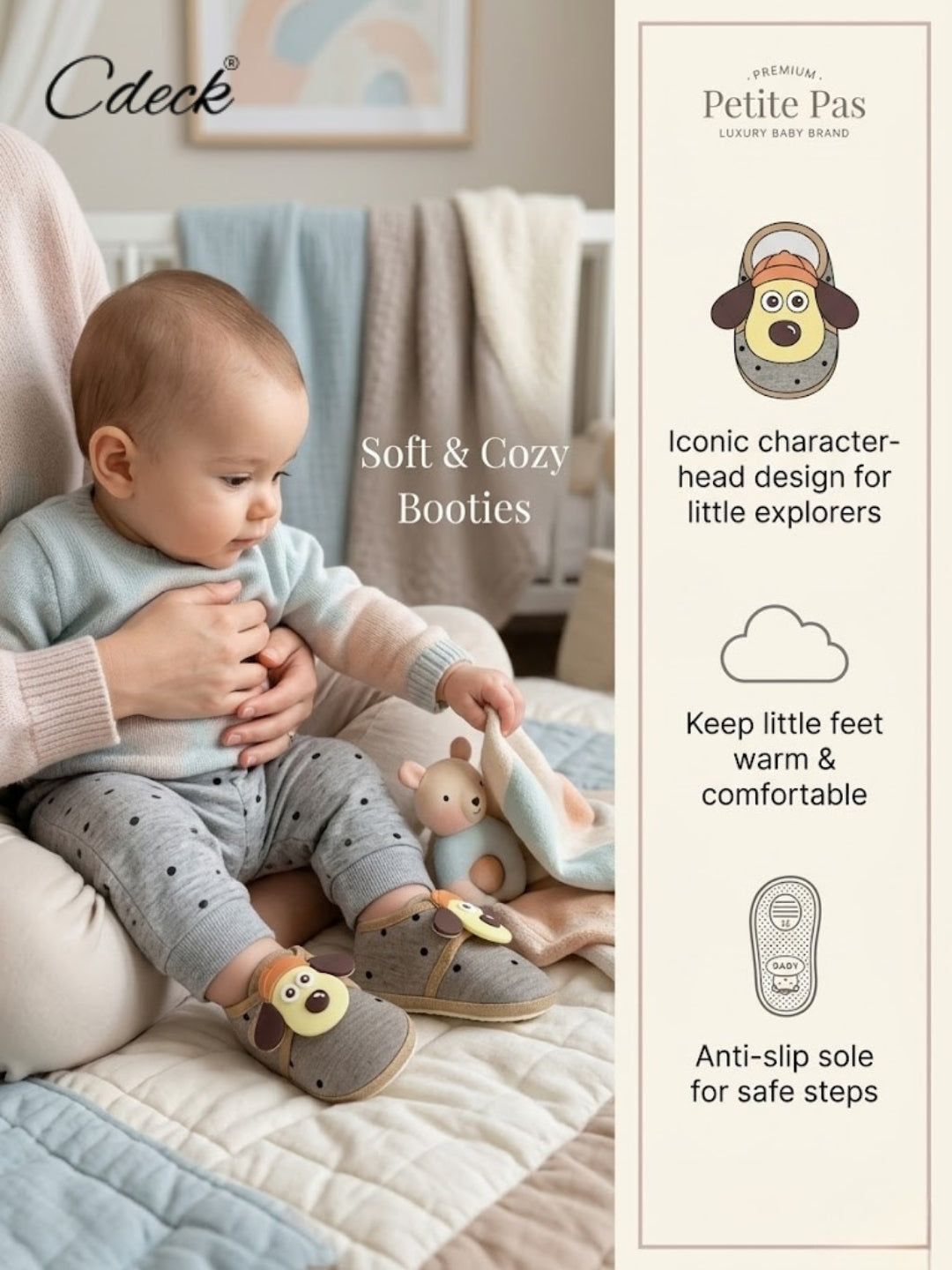 Cdeck Summer Booties for Kids | Soft & Breathable Baby Booties | 3-18 months