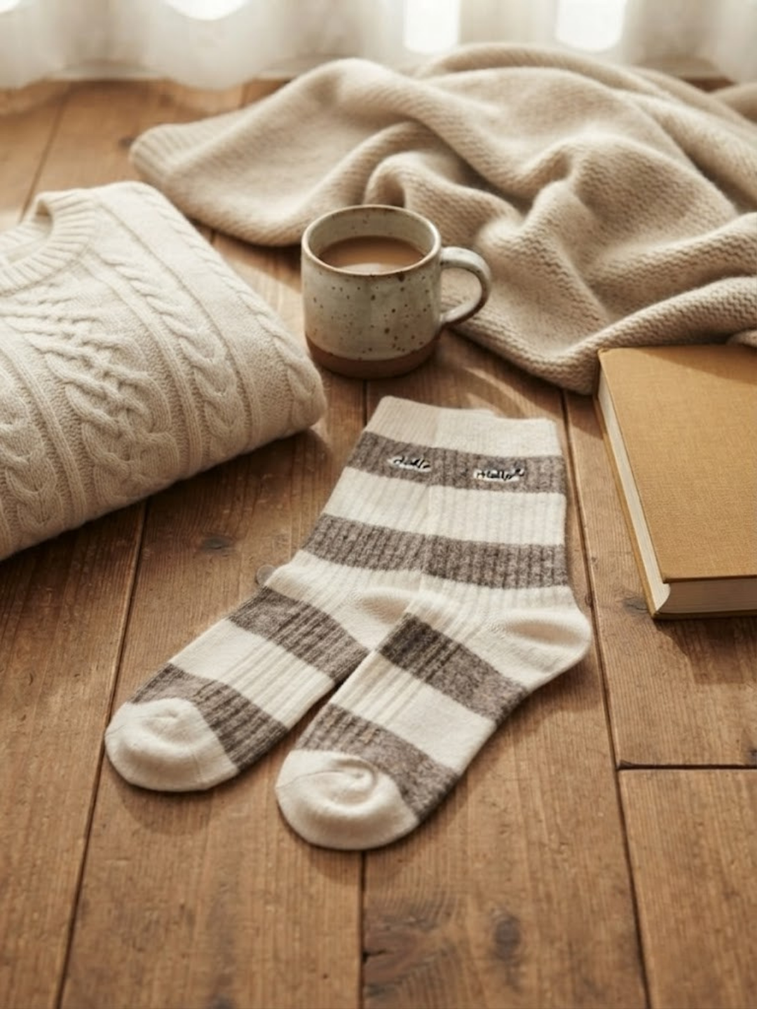 Cdeck Women’s Soft Wool Socks | Warm, Cozy & Stylish Striped Winter Socks