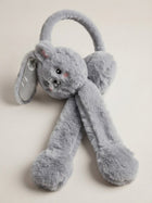 Cdeck Velvet Grey Bunny Earmuffs for Girls & Women, Soft Warm Winter Earmuffs with Long Hanging Ear Covers, Free Size