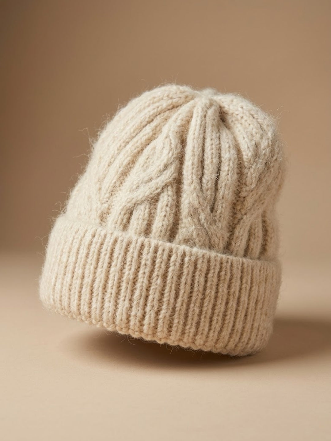 Cdeck Women Woolen Cap | Soft Knitted Winter Beanie for Women | Warm & Stylish Winter Wear | Free Size| Cream