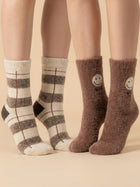 Cdeck Women’s Premium Hair Wool Fuzzy Socks Combo | Soft & Warm Thick Winter Socks |brown & beige